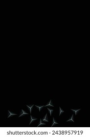 Dark Prism Background Black Vector. Jet Black Facet Elegant. Crystal Party Illustration. Obsidian Effect Card.