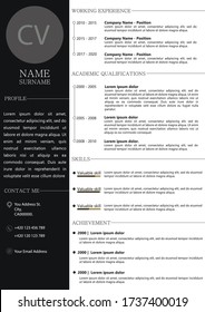 dark and professional curriculum vitae