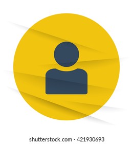 Dark Profile icon label on wrinkled paper