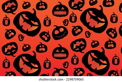 Dark Pumpkin Halloween Background Illustration