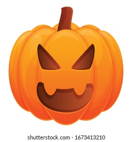 Dark pumpkin icon. Cartoon of dark pumpkin vector icon for web design isolated on white background