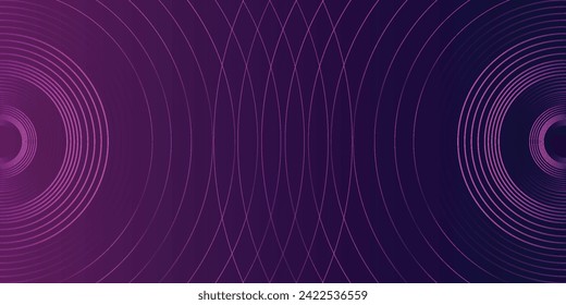 Fondo abstracto morado oscuro con líneas geométricas brillantes. Diseño de líneas de rayas geométricas. Patrón de líneas de gradiente brillantes. Concepto de tecnología futurista. 