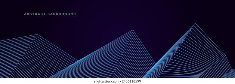 Fondo abstracto púrpura oscuro con ondas brillantes. Línea brillante elemento de diseño. Modernas líneas de onda fluidas de gradiente azul. Concepto de tecnología futurista. Ilustración vectorial