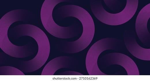 Fondo abstracto púrpura oscuro con círculos brillantes. Vector moderno.