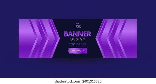 Dark purple abstract banner with CTA button: Read more.