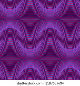 Dark purple abstract geometric background with blend lines. Ultra violet seamless pattern with waves. Vector illustration