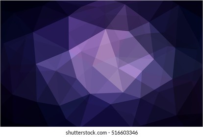 Dark purple abstract polygonal template. Geometric illustration in Origami style with gradient.  The best triangular design for your business.