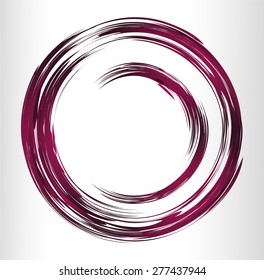 dark purple Abstract vector bright painting design element. circle frame Drawing. Hand drawn. round shape background. smudges. white background. bronze, metal. text box. Brochure. card. banner. label