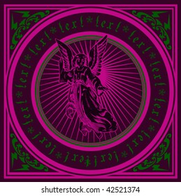 Dark Purple Angel Quad. Vector Illustration.