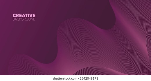 A dark purple background with flowing, wavy lines.