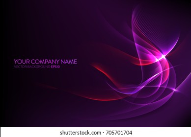 Dark purple background image with light purple waves and stripes, vector concept