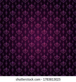 Patrón de fondo morado oscuro. Textura de papel pintado. Patrón para tela, cubierta, plantillas, carteles, diseño interior o papel tapizado. Imagen del vector