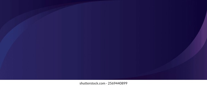 Dark purple background with smooth, flowing gradients. The background features deep purple hues and a sleek, modern texture. Minimal abstract wavy gradient vector background