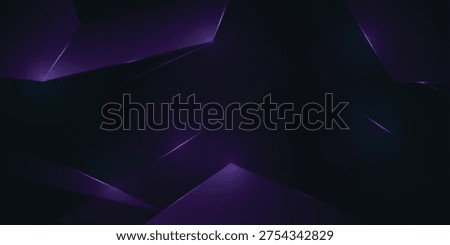 Dark Purple and Blue Abstract Geometric Background with Glowing Lines for Modern Technology Design 