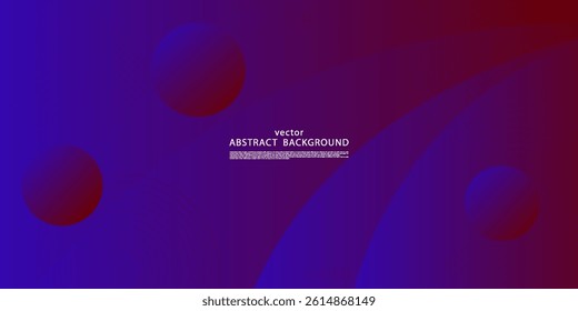 Dark purple and blue gradient 3D background with abstract curves. Simple and elegant wave pattern concept. Vector Eps10