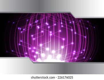 Dark purple blue Light Abstract Technology background for computer graphic website and internet, circuit board.
