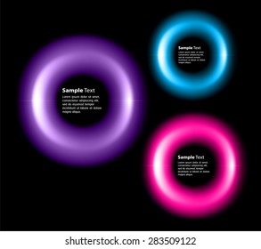 Dark purple blue pink Light circle Abstract Technology background for computer graphic website internet. text box. Brochure. card. banner. label. infographics. black background
