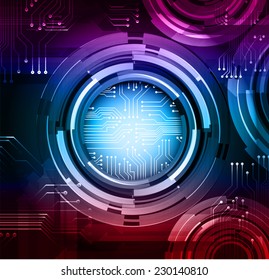 Dark purple blue red Light Abstract Technology background for computer graphic website internet. circuit. 