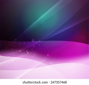 Dunkelviolett-blaues Licht, Wellen und Linien. Abstrakter Hintergrund