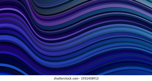 Dunkelviolett, blauer Vektorhintergrund mit geschwungenen Linien. Abstrakte Illustration mit Farbverlauf-Bögen. Kluges Design für Ihre Werbeaktionen.