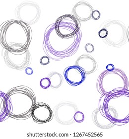Dark Purple, Blue vector seamless cover with spots. Abstract illustration with colored bubbles in nature style. Pattern for trendy fabric, wallpapers.