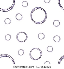 Dark Purple, Blue vector seamless layout with circle shapes. Glitter abstract illustration with blurred drops of rain. Pattern for trendy fabric, wallpapers.