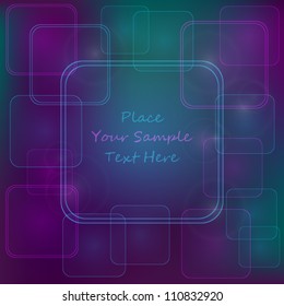 Dark Purple Blur Background with Square Decoration and Place for Text