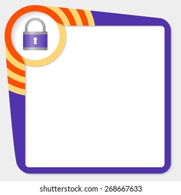 Dark purple box for your text and padlock icon