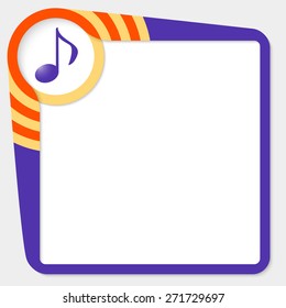 Dark purple box for your text and music icon