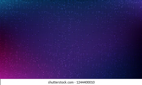 Dark Purple Circuit Microchip Technology on Future Background,Hi-tech Digital and Communication Concept design,Free Space For text in put,Vector illustration.