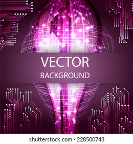 Dark purple color Light Abstract Technology background for computer graphic website internet. circuit. text box. card. label.