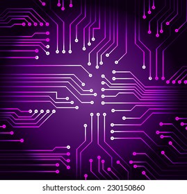 Dark purple color Light Abstract Technology background for computer graphic website internet. circuit. 