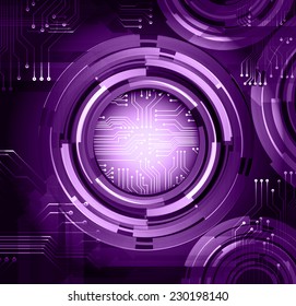 Dark purple color Light Abstract Technology background for computer graphic website internet. circuit. 