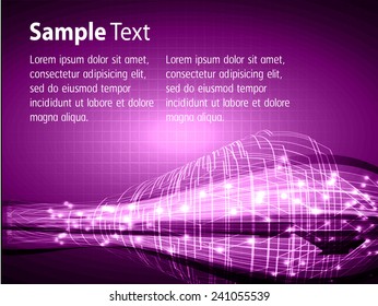 Dark purple color Light Abstract Technology background for computer graphic website internet and business. text box. Brochure. card. wave.