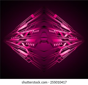 Dark purple color Light Abstract Technology background for computer graphic website internet. circuit