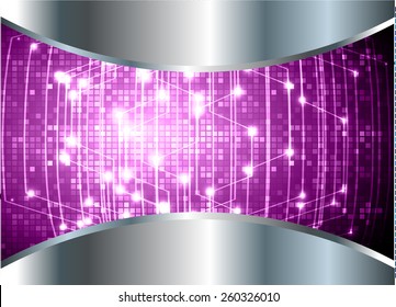 Dark purple color Light Abstract Technology background for computer graphic website internet. circuit. silver. 