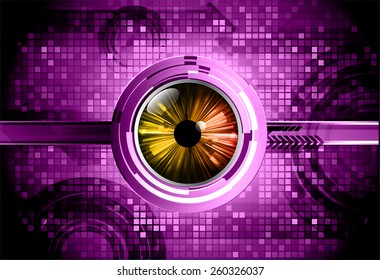 Dark purple color Light Abstract Technology background for computer graphic website internet. circuit. orange eye
