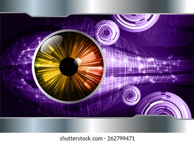 dark purple color Light Abstract Technology background for computer graphic website internet and business. circuit. silver background. orange eye.