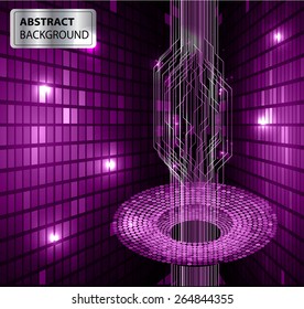 dark purple color Light Abstract Technology background for computer graphic website internet and business. circuit. Pixel, mosaic, table
