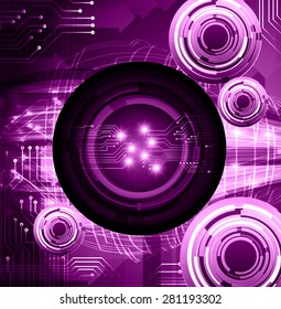 Dark purple color Light Abstract Technology background for computer graphic website internet. circuit. infographics. Spark
