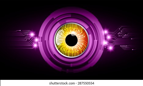 dark purple color Light Abstract Technology background for computer graphic website internet and business. circuit. vector illustration. info graphics. wave. beam. ray. eye. eyeball