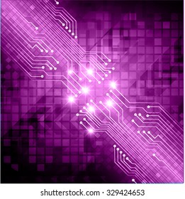 Dark purple color Light Abstract Technology background for computer graphic website internet business. vector illustration. infographics. motion move.neon. pixel. 