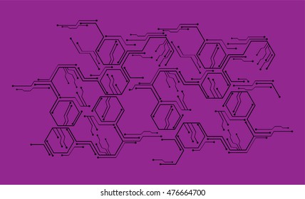 dark purple color Light Abstract Technology background for computer graphic website internet and business. circuit board. illustration. digital. infographics. binary code