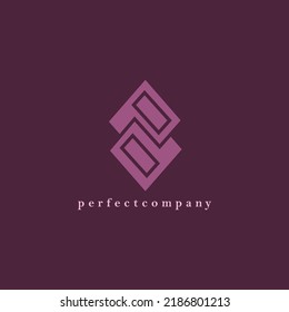 Logo doble rhombus de color morado oscuro. Adecuado para empresa, oficina, negocio y marca.