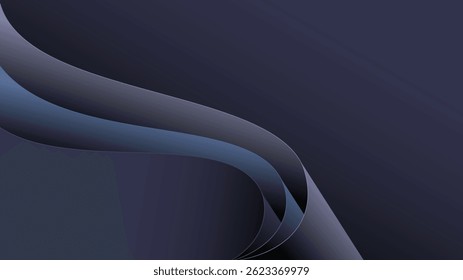 Dark purple curve and ribbon paper background vector design.