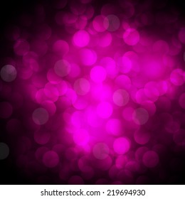 Dark Purple Defocused Light, Flickering Lights, Vector abstract festive background with bokeh defocused lights.