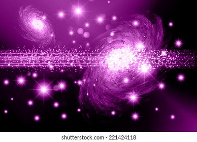 dark Purple Defocused Light, Flickering Lights, Vector abstract festive background with bokeh defocused lights. Universe, galaxies, stars. 