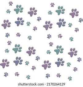 Patrón de garras de perro morado oscuro, vector
