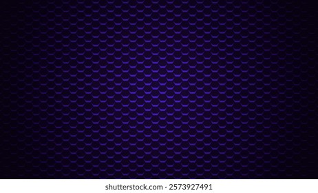 Dark Purple Dragon Scales Texture. Very Strong Carbon Sci-Fi Material. Honeycomb Dark Pattern Background. Vector Illustration.