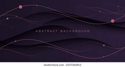 Dark purple dynamic abstract 3D background with shadow, blend wavy line, and simple design pattern. Creative premium gradient. smart design 3d cover of business design. Eps10 vector